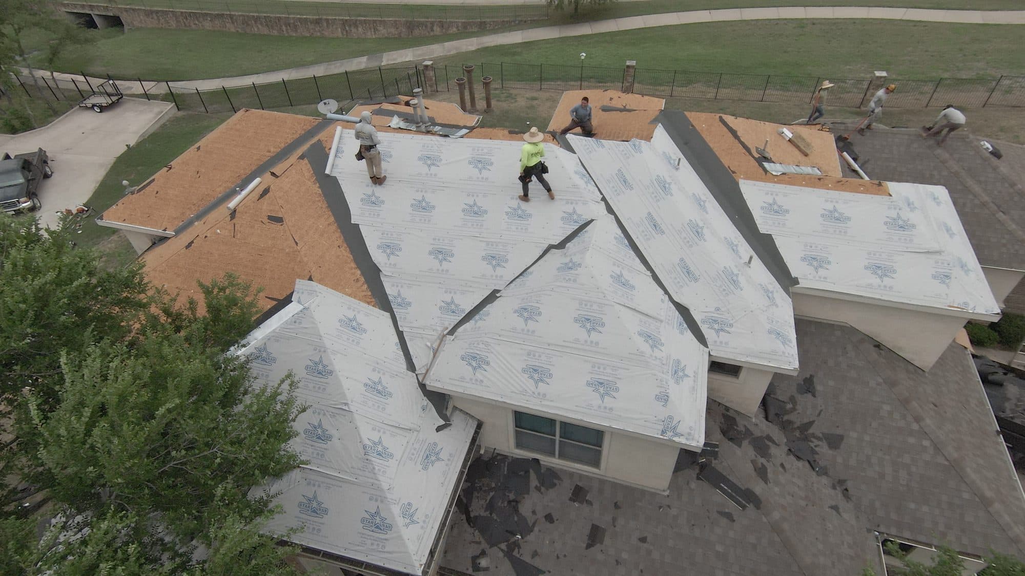 New underlayment over a full roof deck during a replacement
