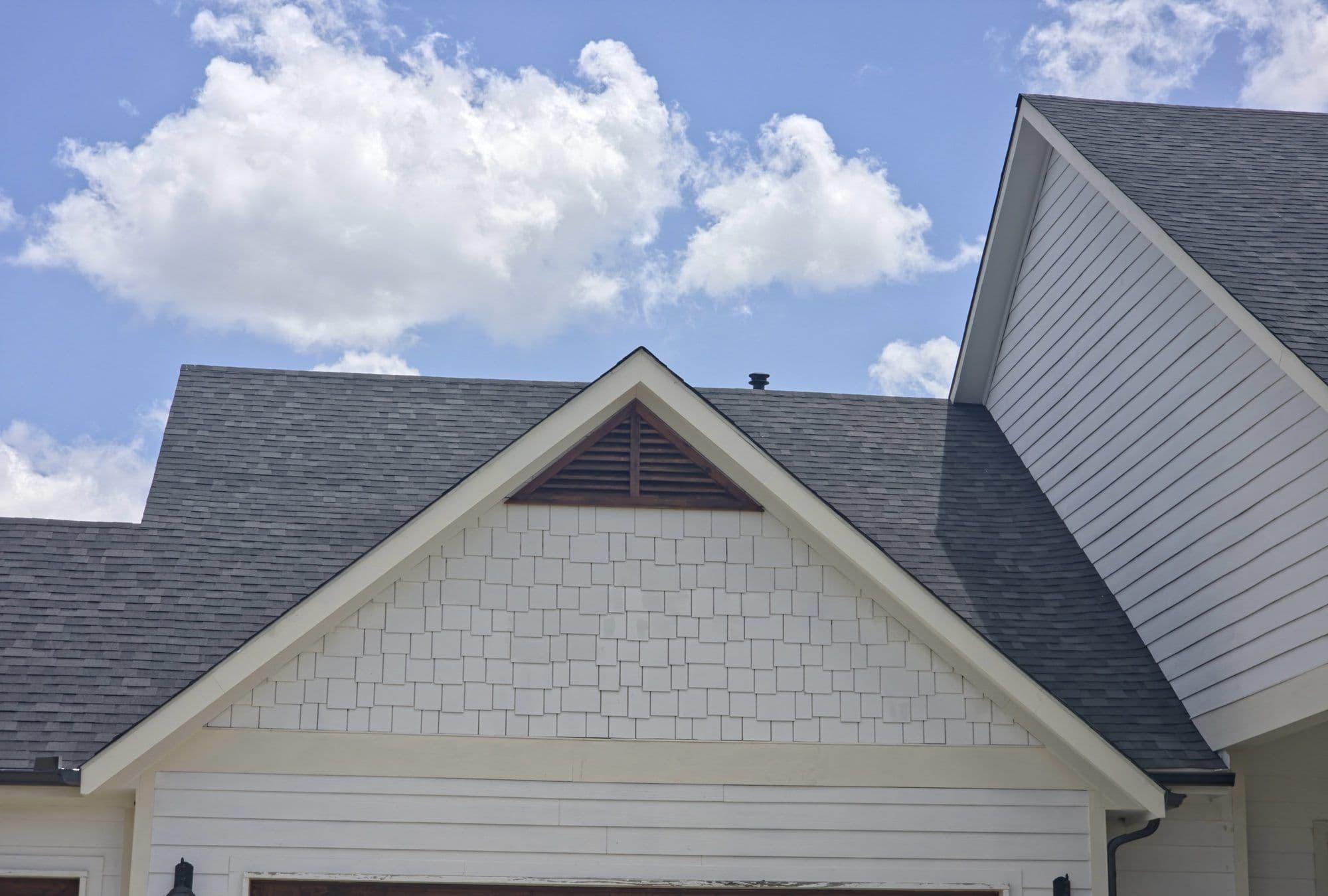 Front gable with new shingles, DFW